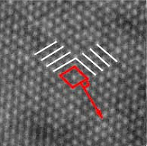 Lattice image of the Si single crystal